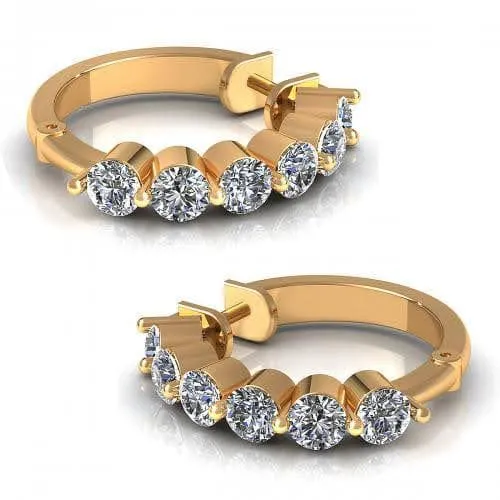 0.60-1.50 CT Round Cut Diamonds - Diamond Earrings