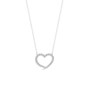 1 CT Round Cubic Zirconia Minimal Open Heart Necklace