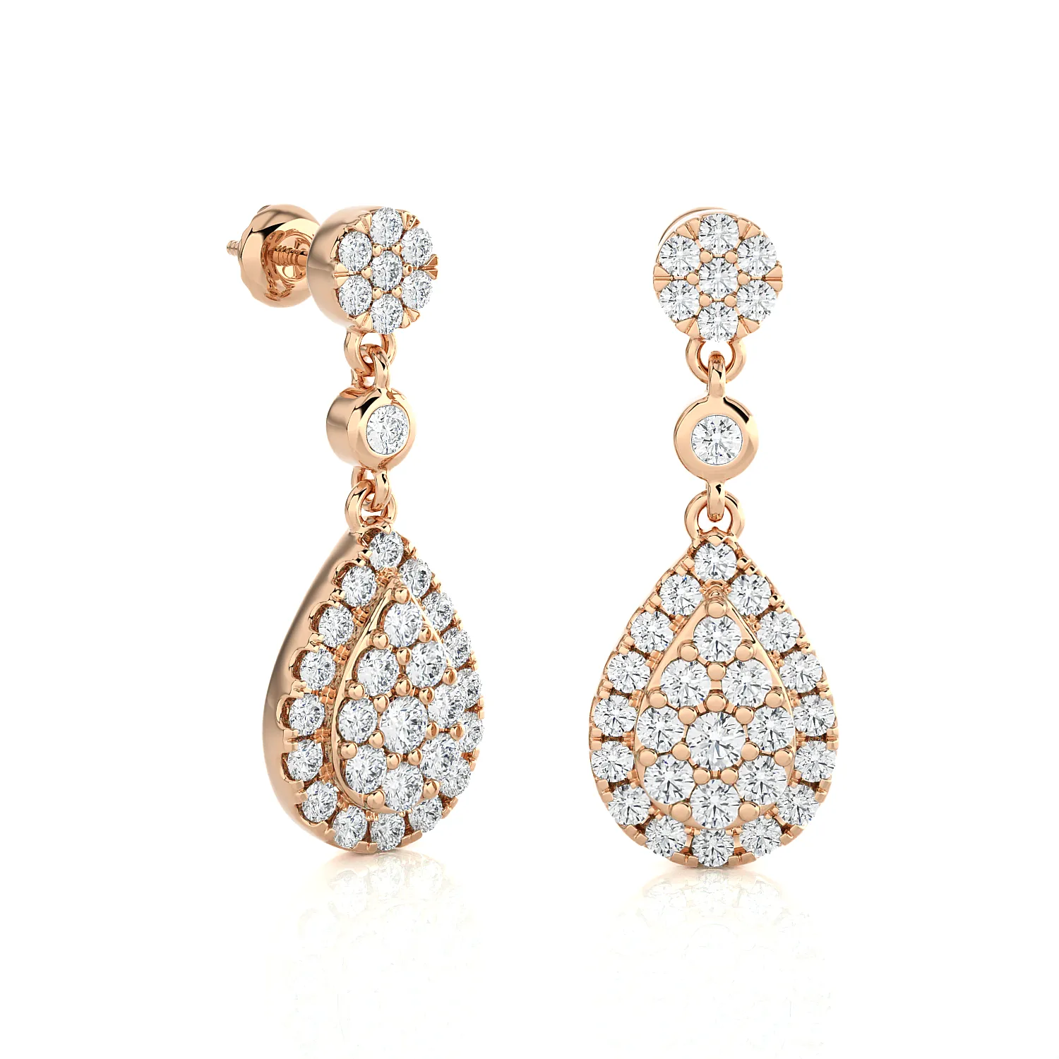 1 ctw Round Lab Grown Diamond Drop Earrings