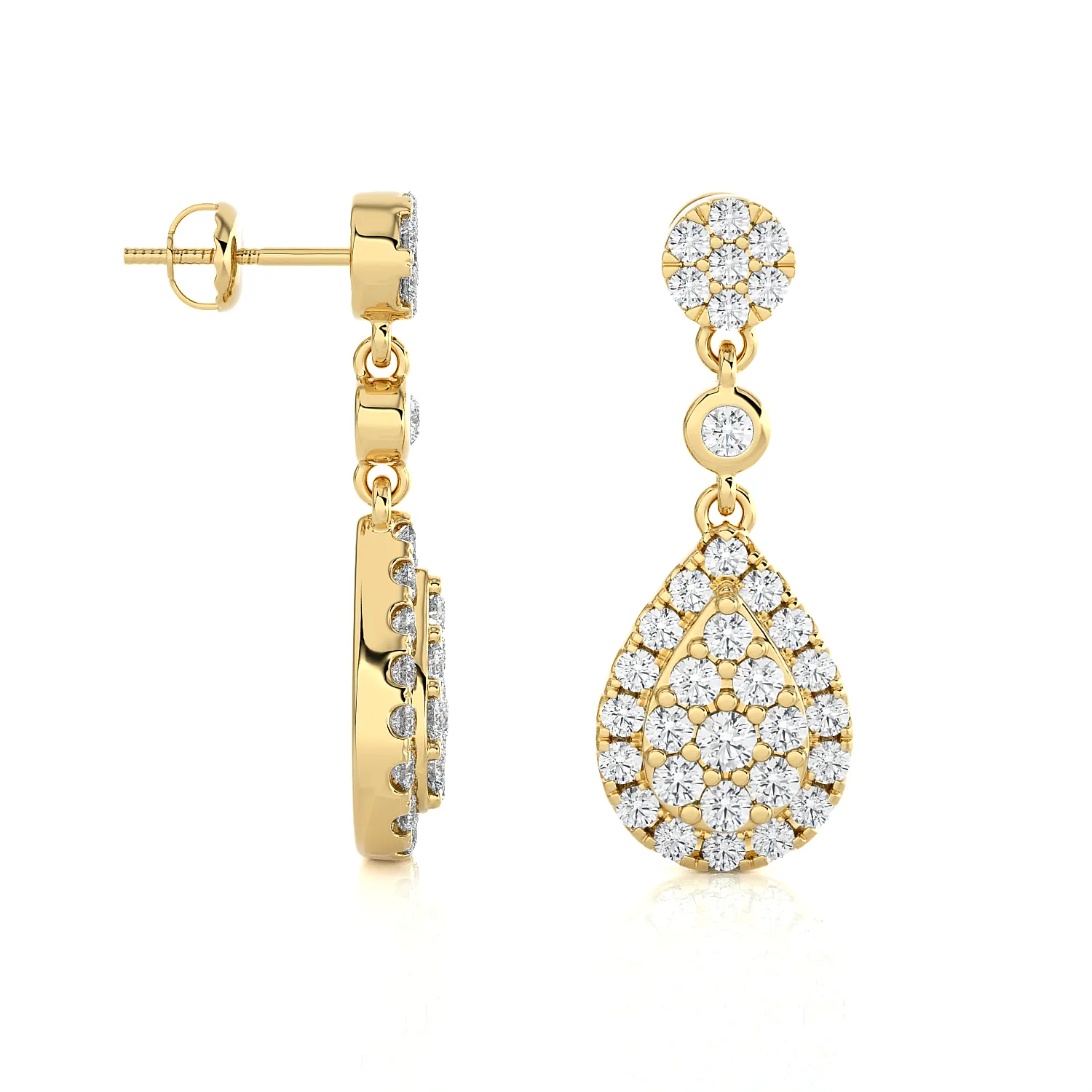 1 ctw Round Lab Grown Diamond Drop Earrings
