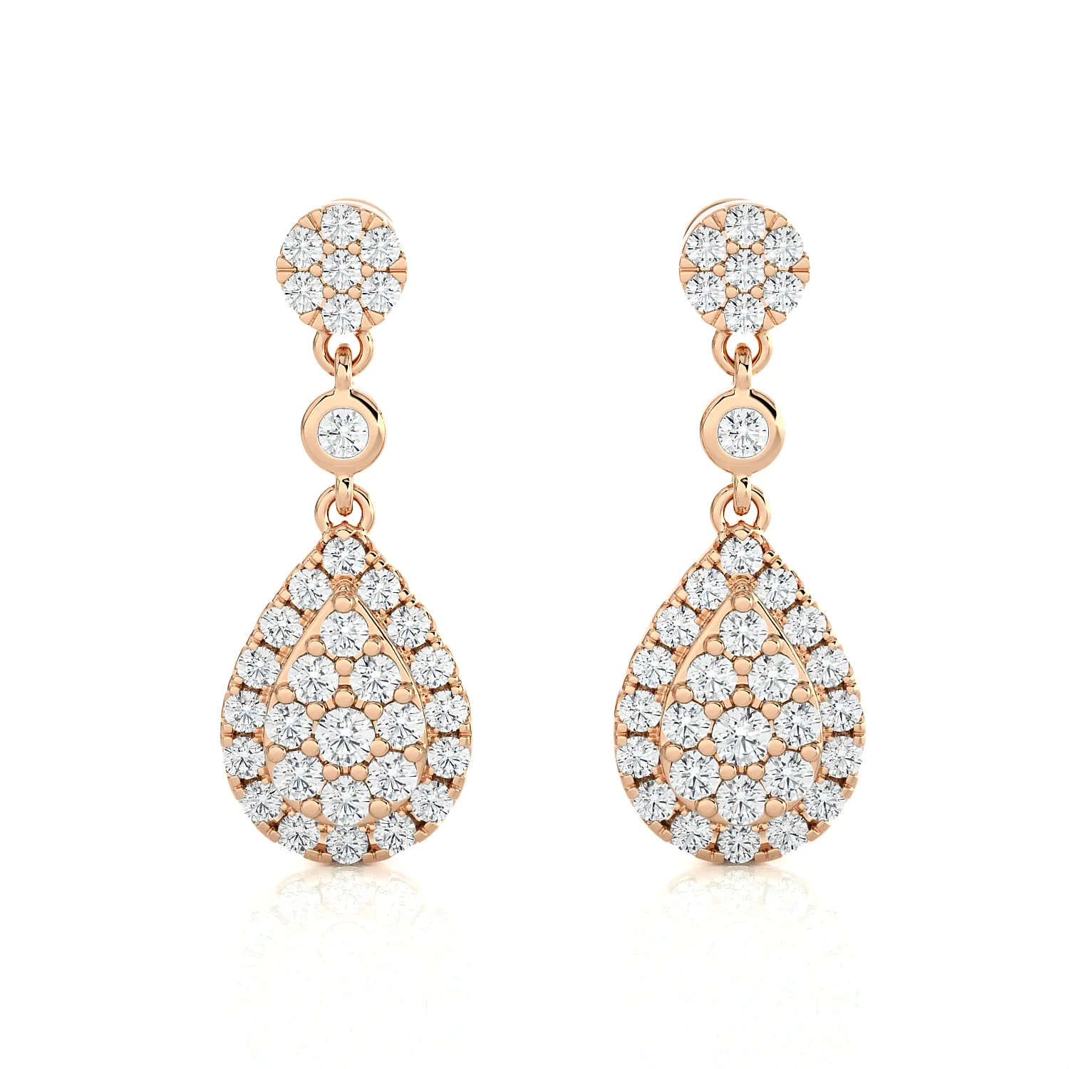 1 ctw Round Lab Grown Diamond Drop Earrings