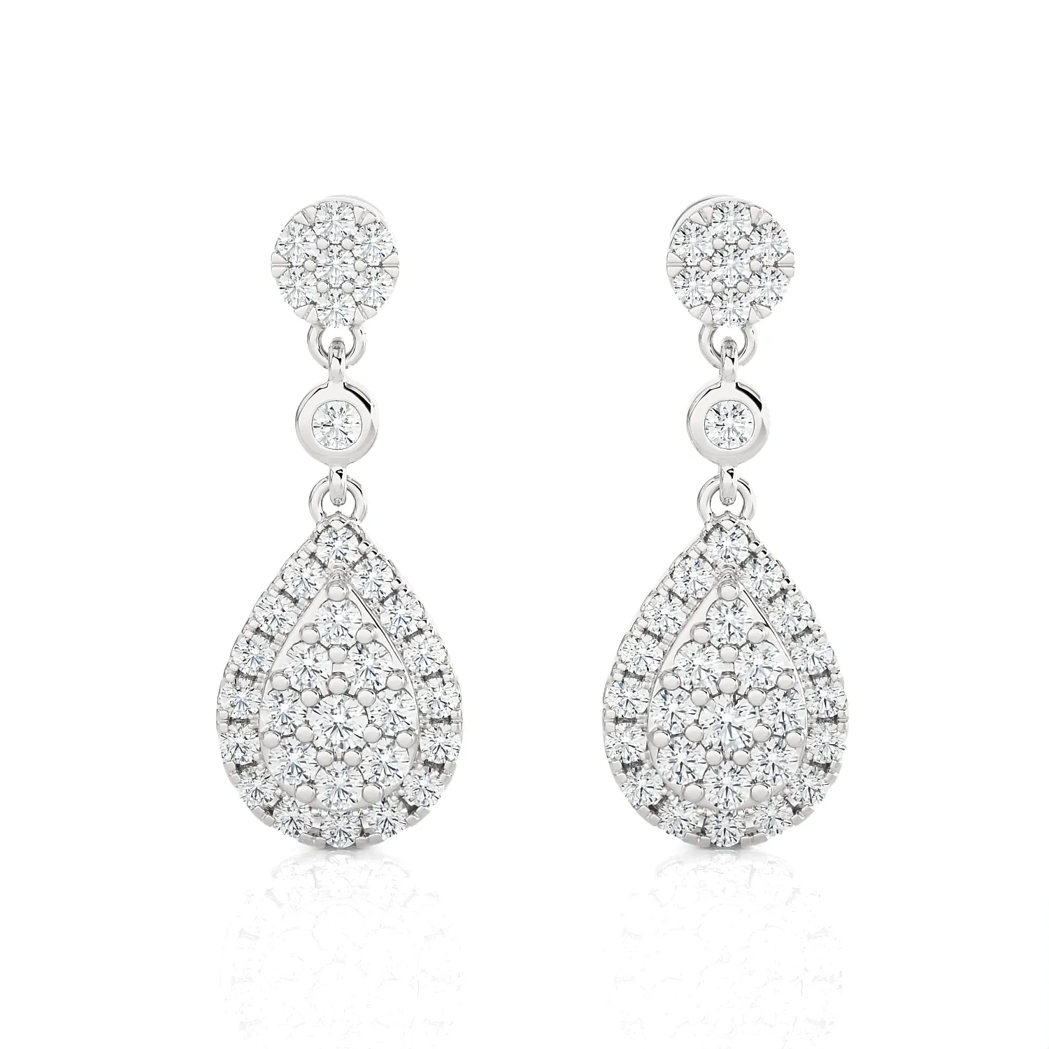 1 ctw Round Lab Grown Diamond Drop Earrings