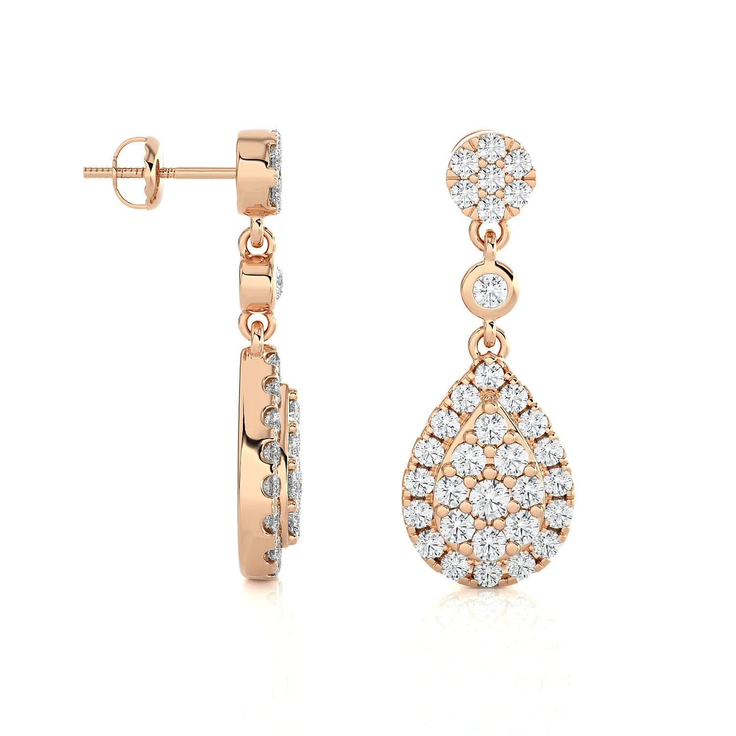 1 ctw Round Lab Grown Diamond Drop Earrings