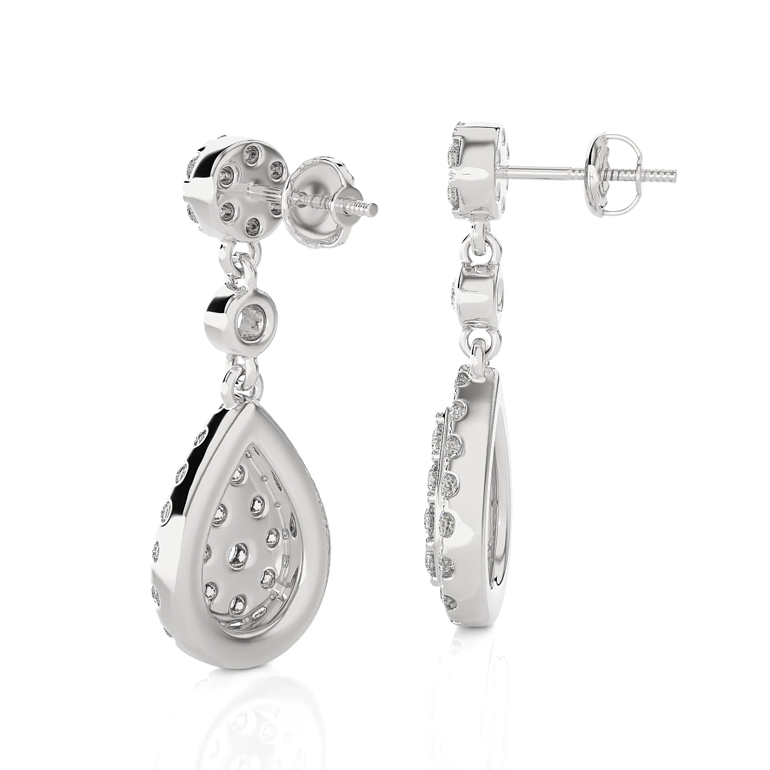 1 ctw Round Lab Grown Diamond Drop Earrings