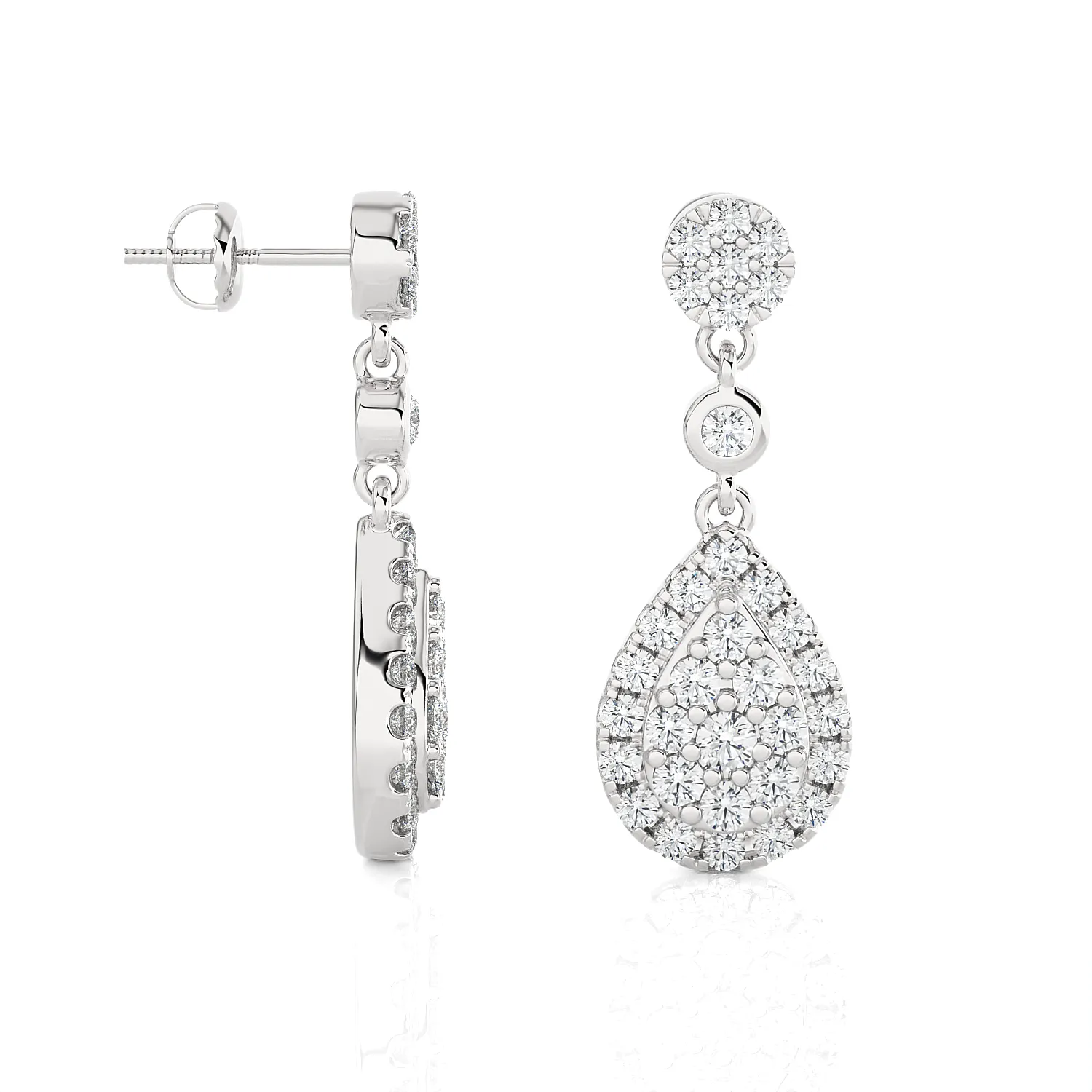 1 ctw Round Lab Grown Diamond Drop Earrings
