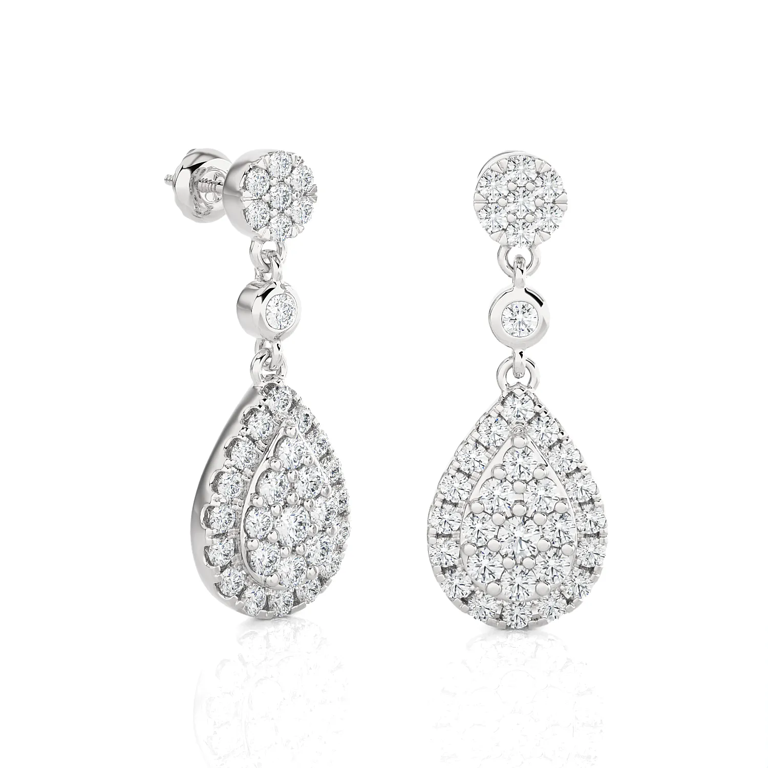 1 ctw Round Lab Grown Diamond Drop Earrings
