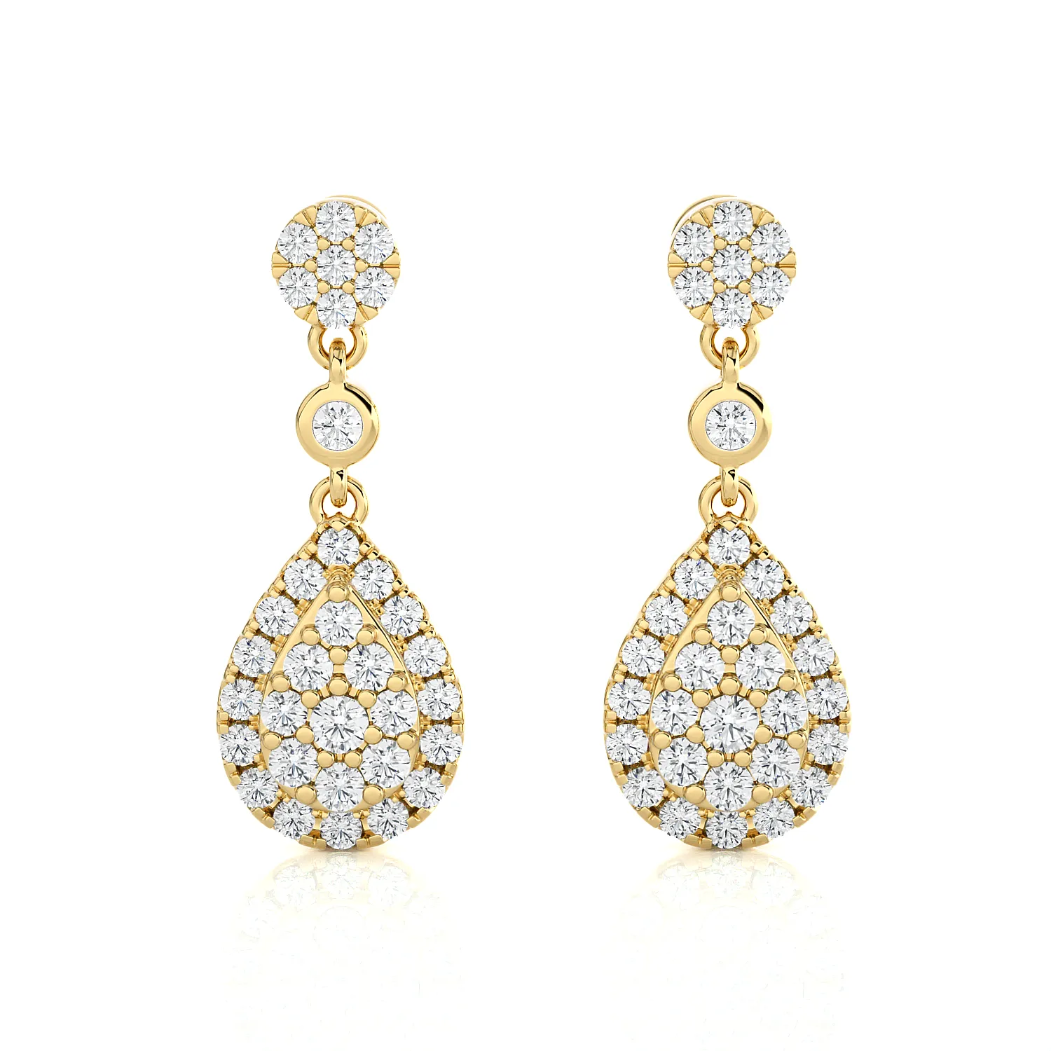 1 ctw Round Lab Grown Diamond Drop Earrings