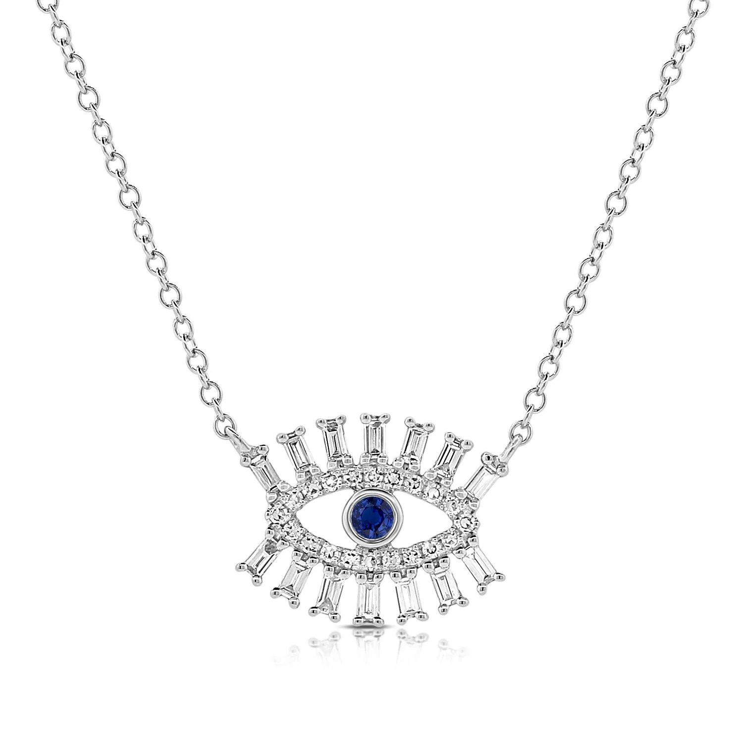 14k Gold & Diamond Evil Eye Necklace - 0.24ct