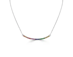 14k Gold & Rainbow Sapphire Necklace - 0.37ct