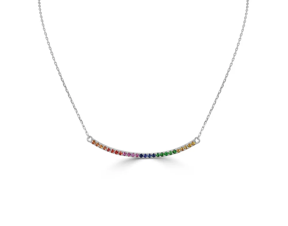 14k Gold & Rainbow Sapphire Necklace - 0.37ct