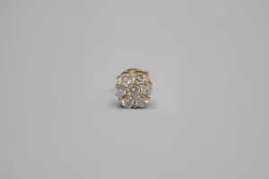 14K Yellow Gold Cluster Diamond Stud Earring (.49 CTW)