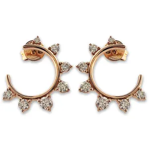14KT Rose Gold and Diamond "Crown" Earrings