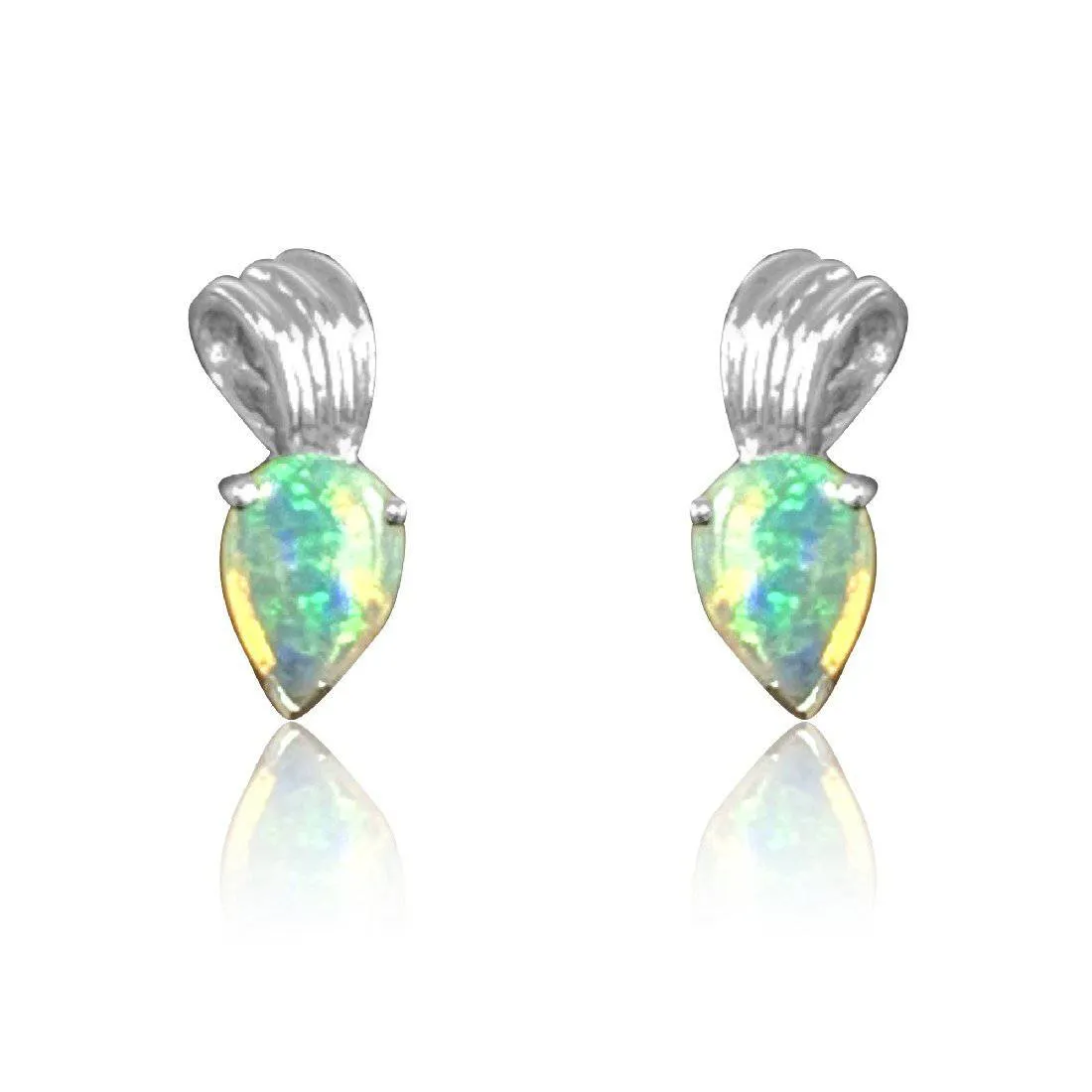 14kt White Gold Opal earrings