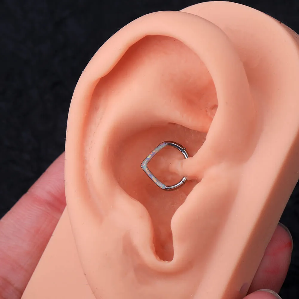 16G 8/10mm White Opal Triangle Septum Segment Ring