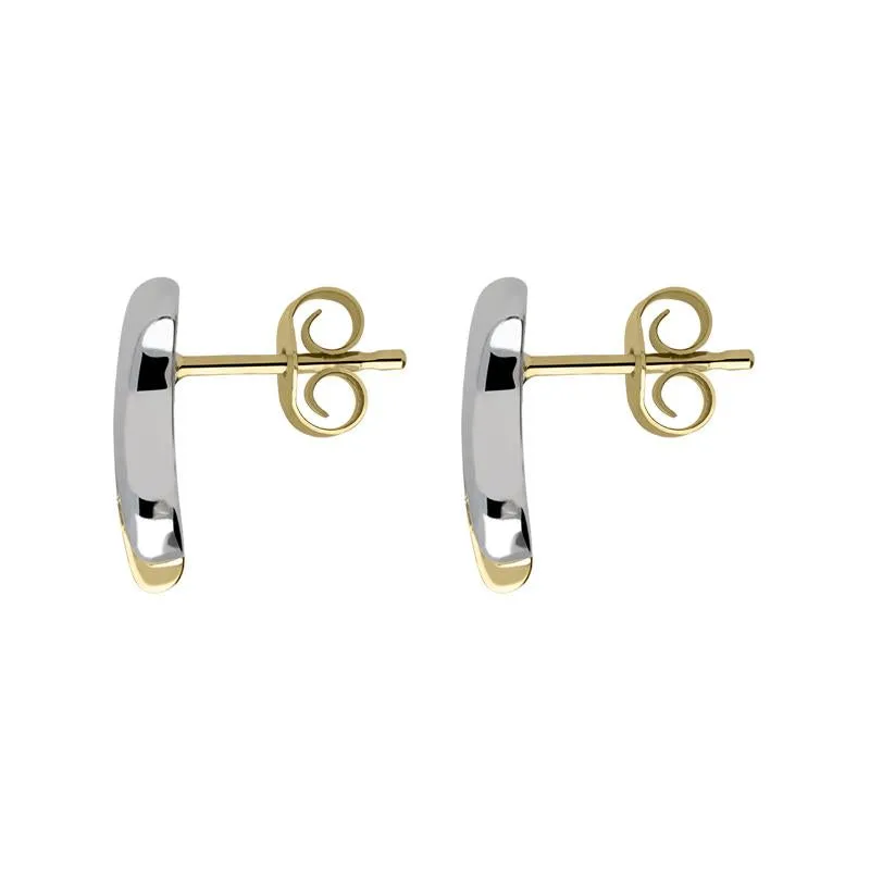 18ct White and Yellow Gold Diamond Shaped Stud Earrings
