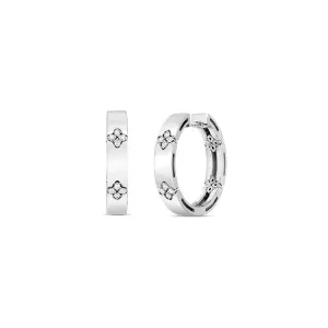 18K Gold Love in Verona 20mm Hoops with Diamond Flowers