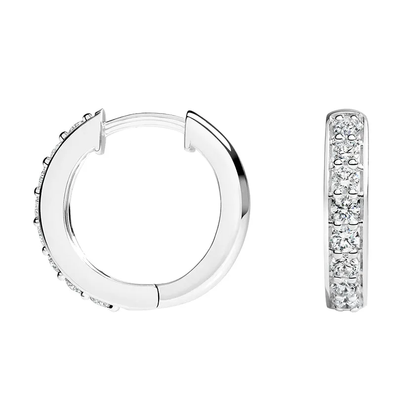 18k Gold Natural Diamond Huggie Earrings