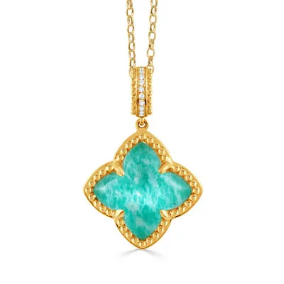 18KYELLOW DIAMOND.04CTW PENDANT WITH QURTZ-6.53CTW