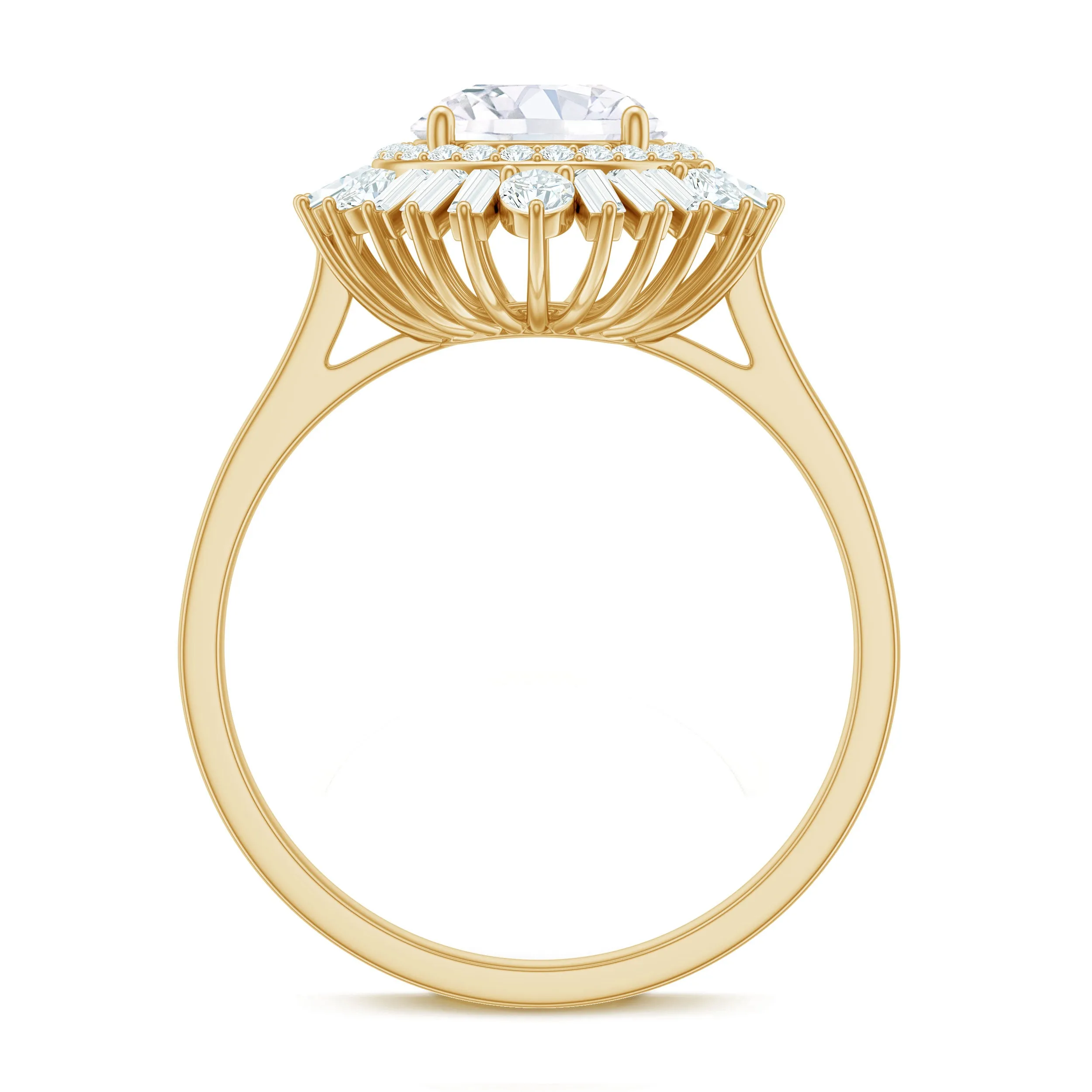 2.25 CT Zircon Cocktail Engagement Ring in Gold