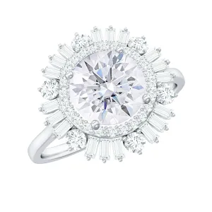 2.25 CT Zircon Cocktail Engagement Ring in Gold