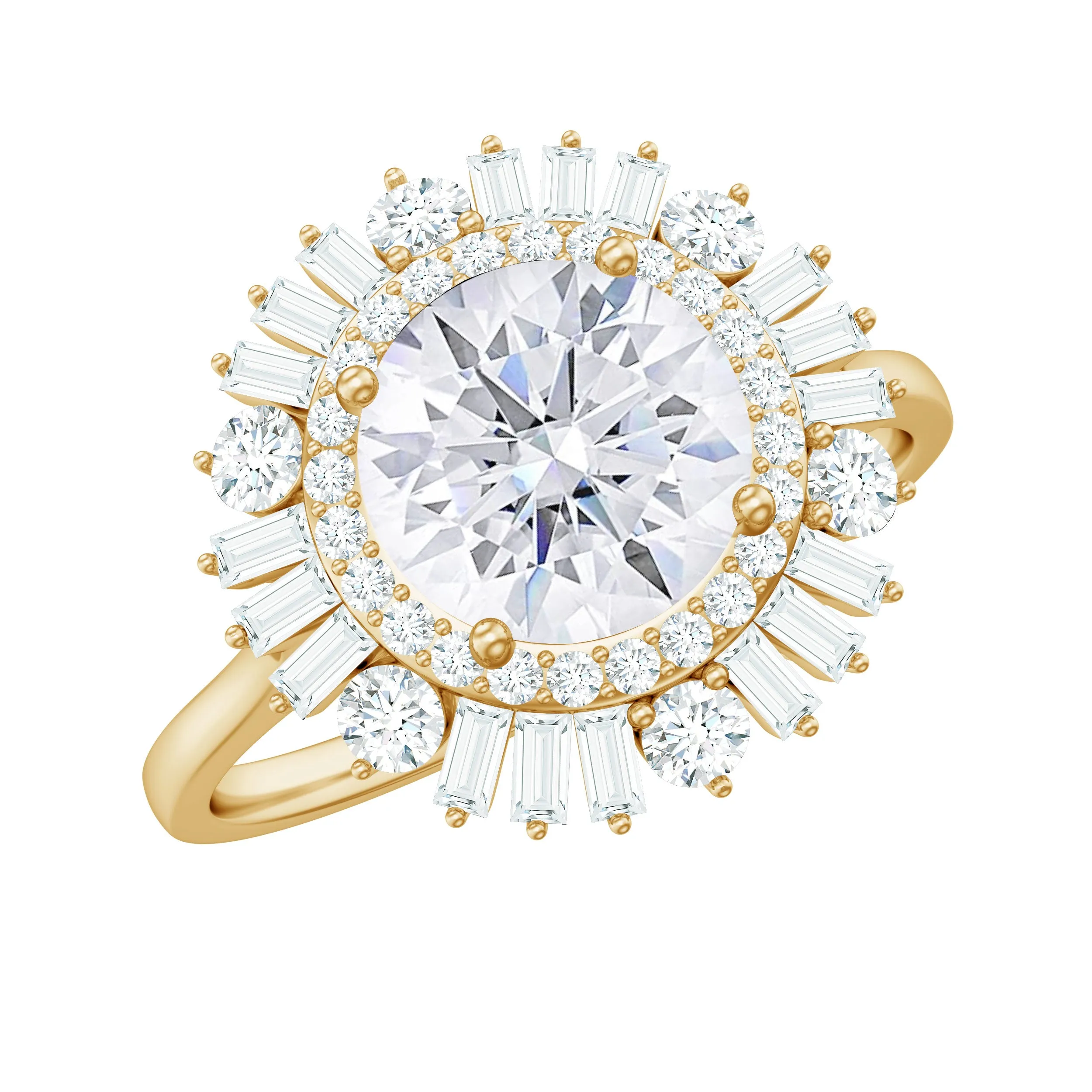 2.25 CT Zircon Cocktail Engagement Ring in Gold
