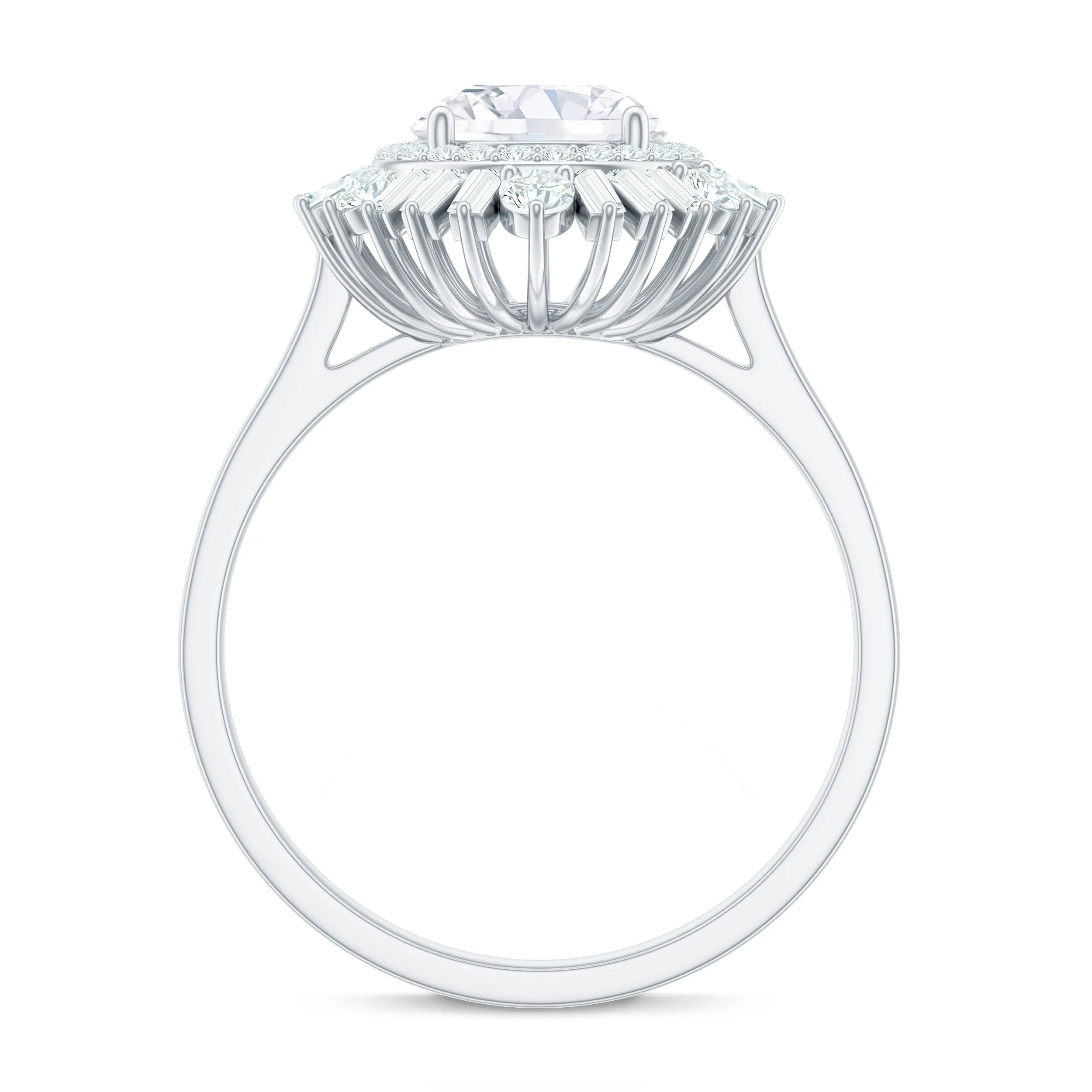 2.25 CT Zircon Cocktail Engagement Ring in Gold