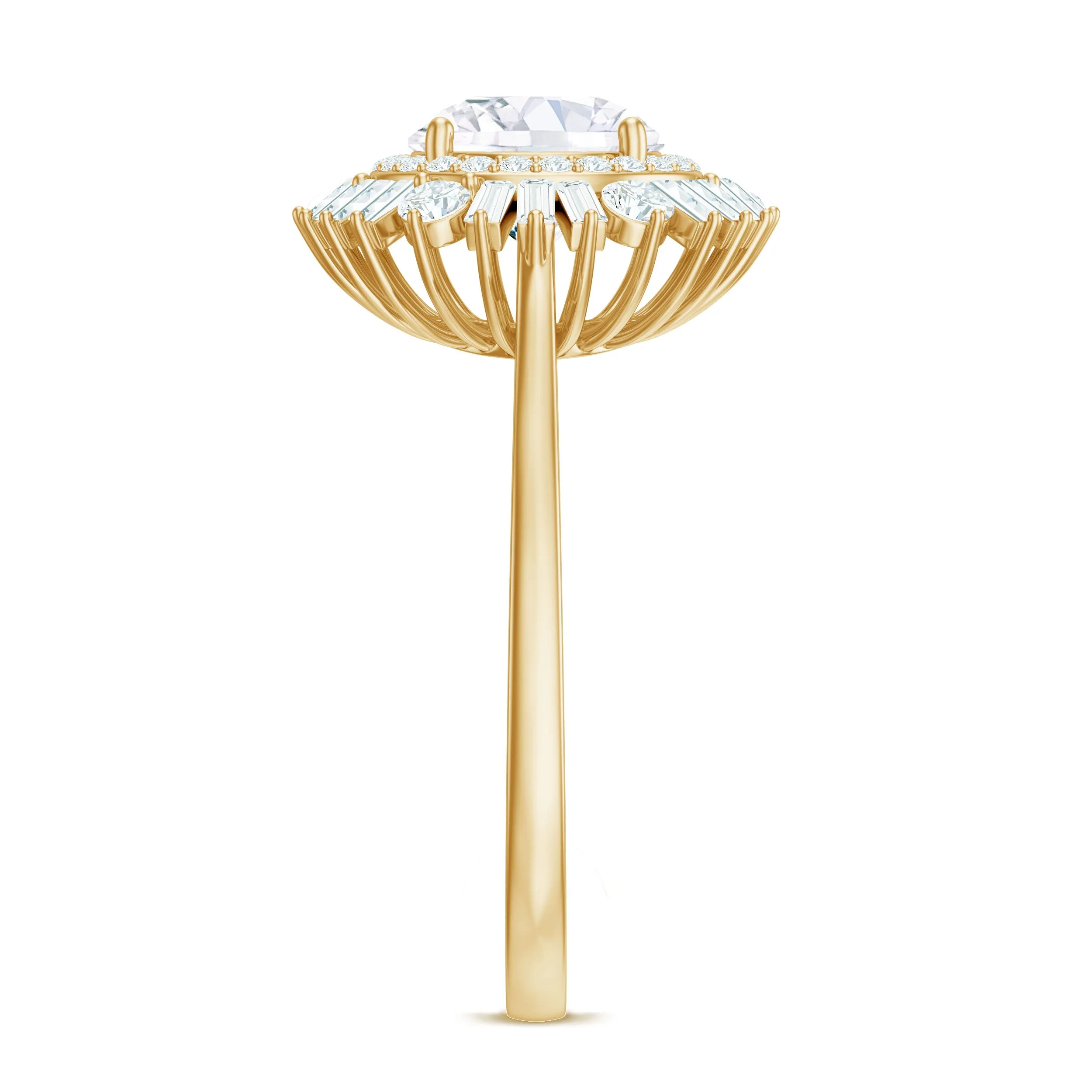 2.25 CT Zircon Cocktail Engagement Ring in Gold