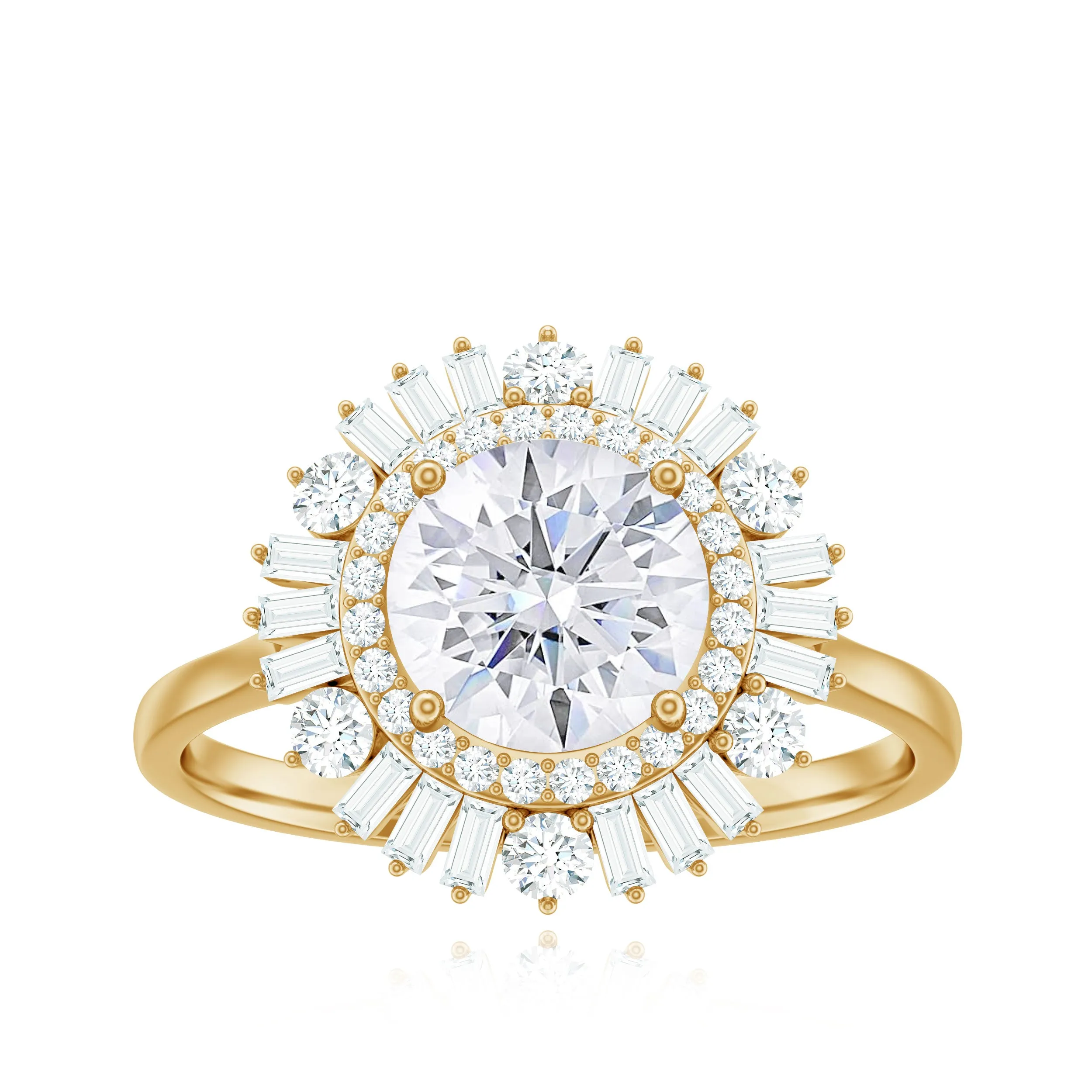 2.25 CT Zircon Cocktail Engagement Ring in Gold