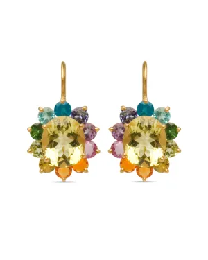22k Yellow Gold Rainbow Hortensia Earrings