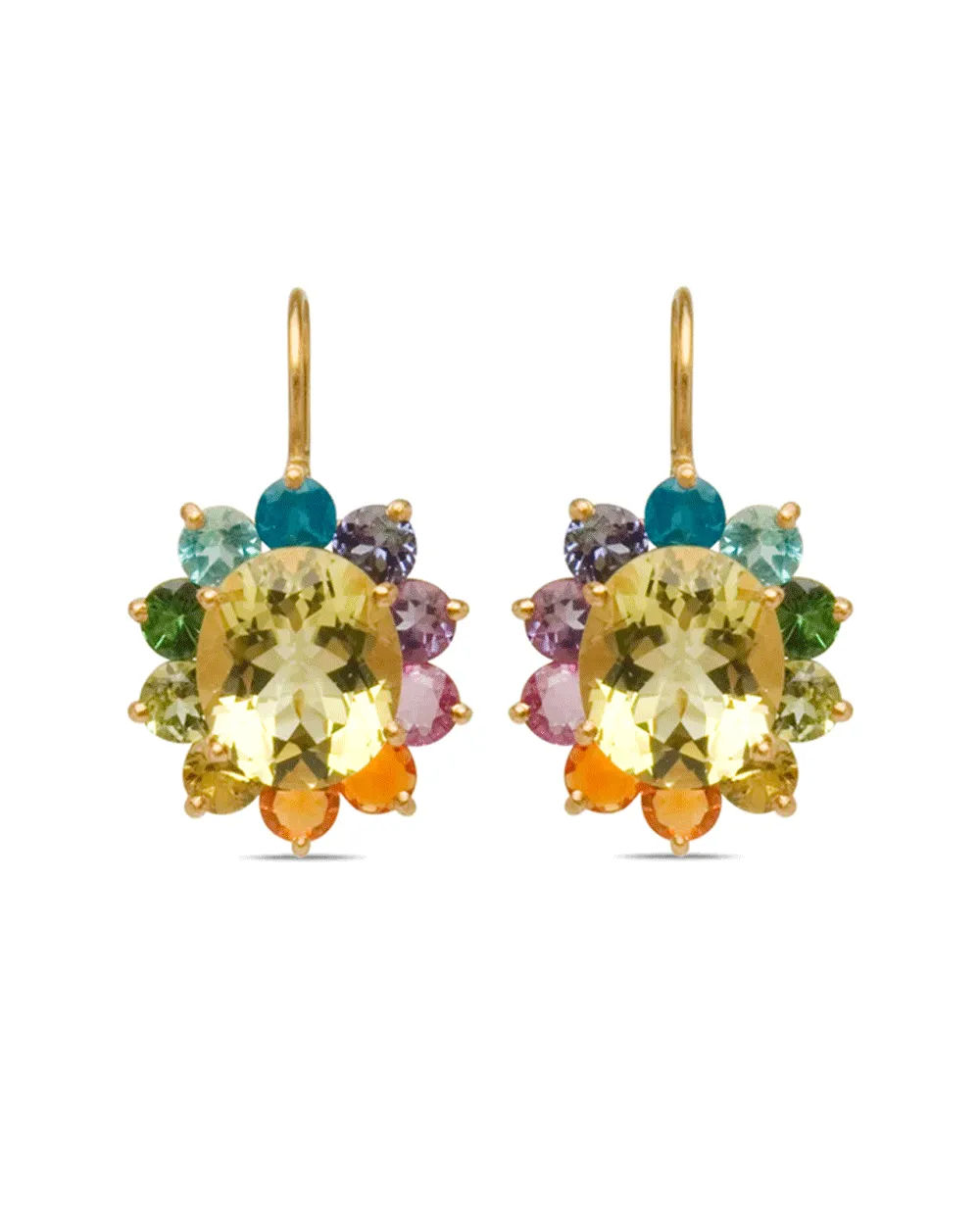 22k Yellow Gold Rainbow Hortensia Earrings