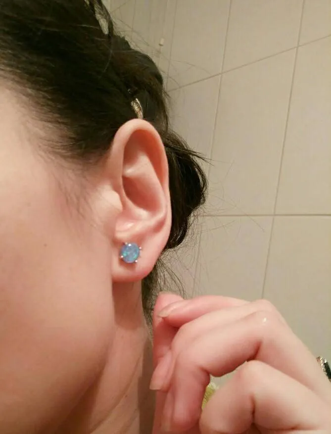 4 Colors, Fire Opal Stud Earrings