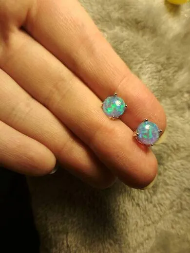 4 Colors, Fire Opal Stud Earrings