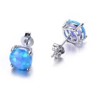 4 Colors, Fire Opal Stud Earrings