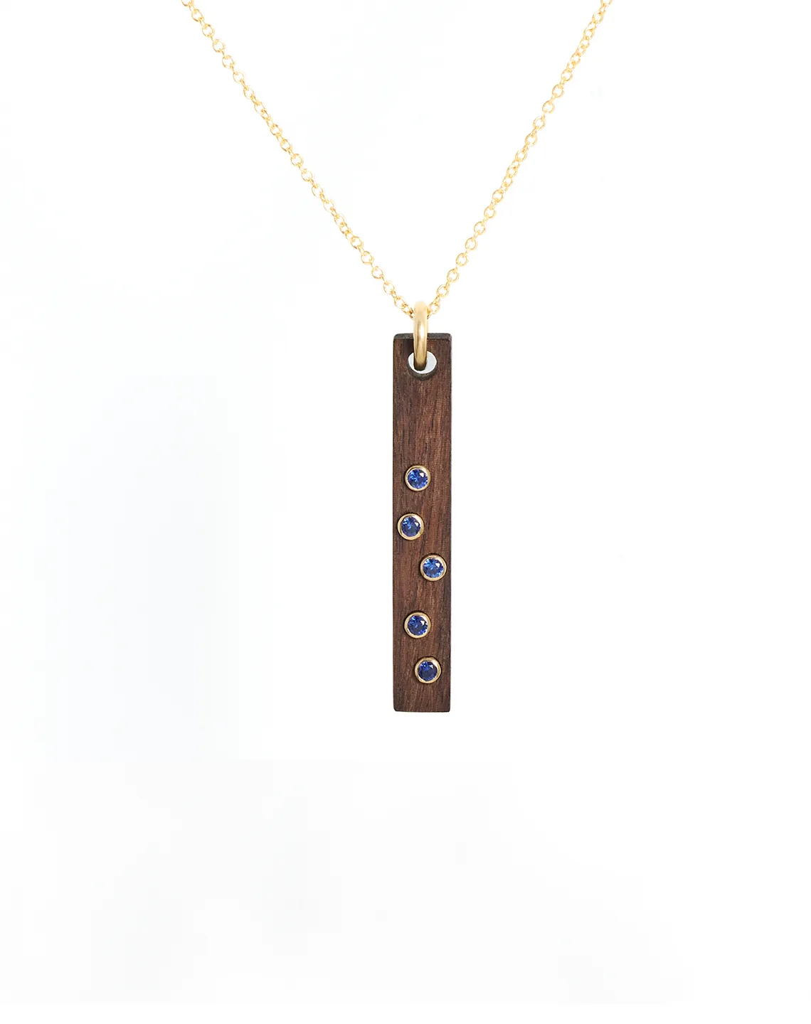 5 BLUE SAPPHIRE BAR - Yellow Gold