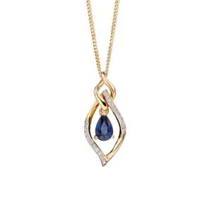 9ct Sapphire & Diamond Necklace