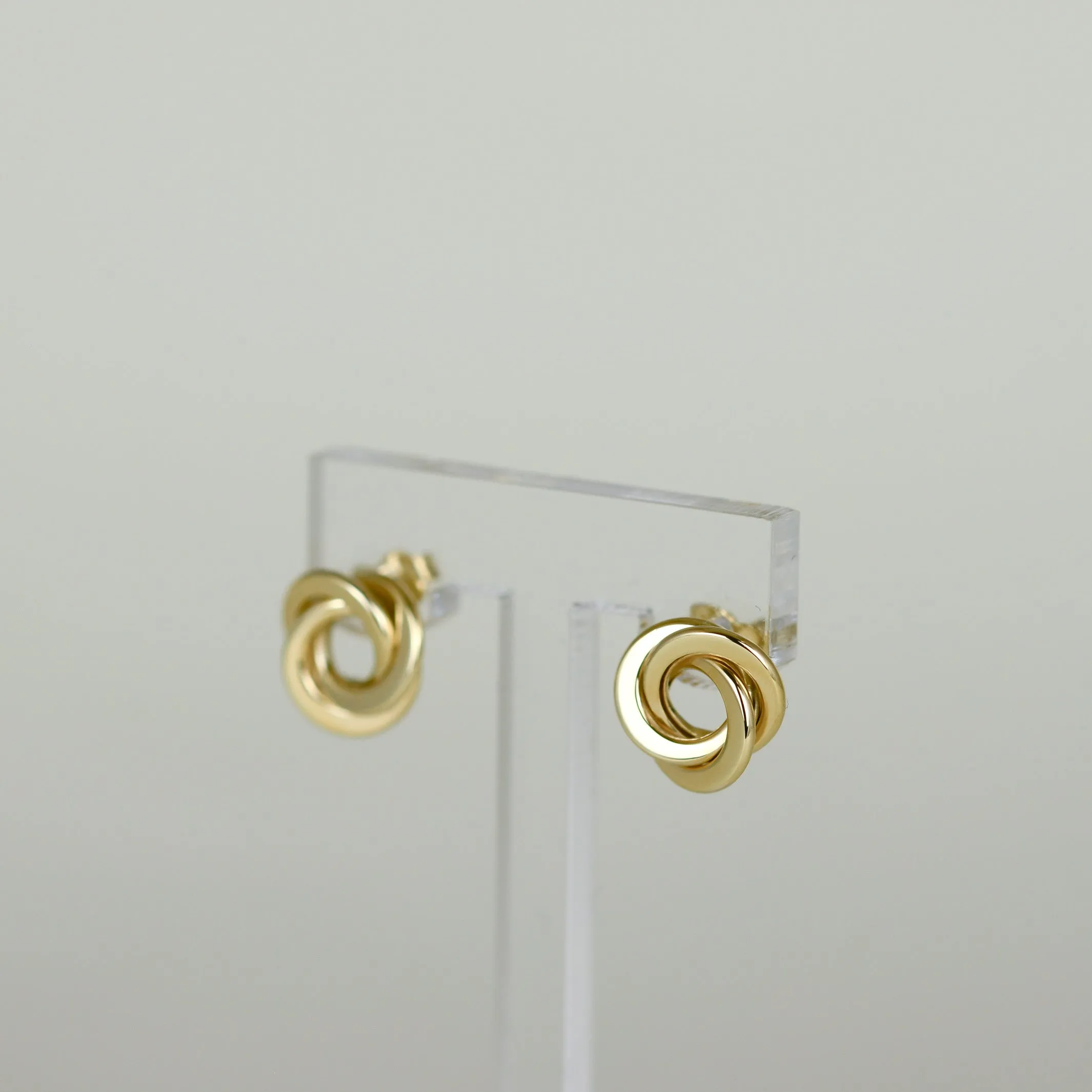 9ct Yellow Gold Flat Knot Stud Earrings