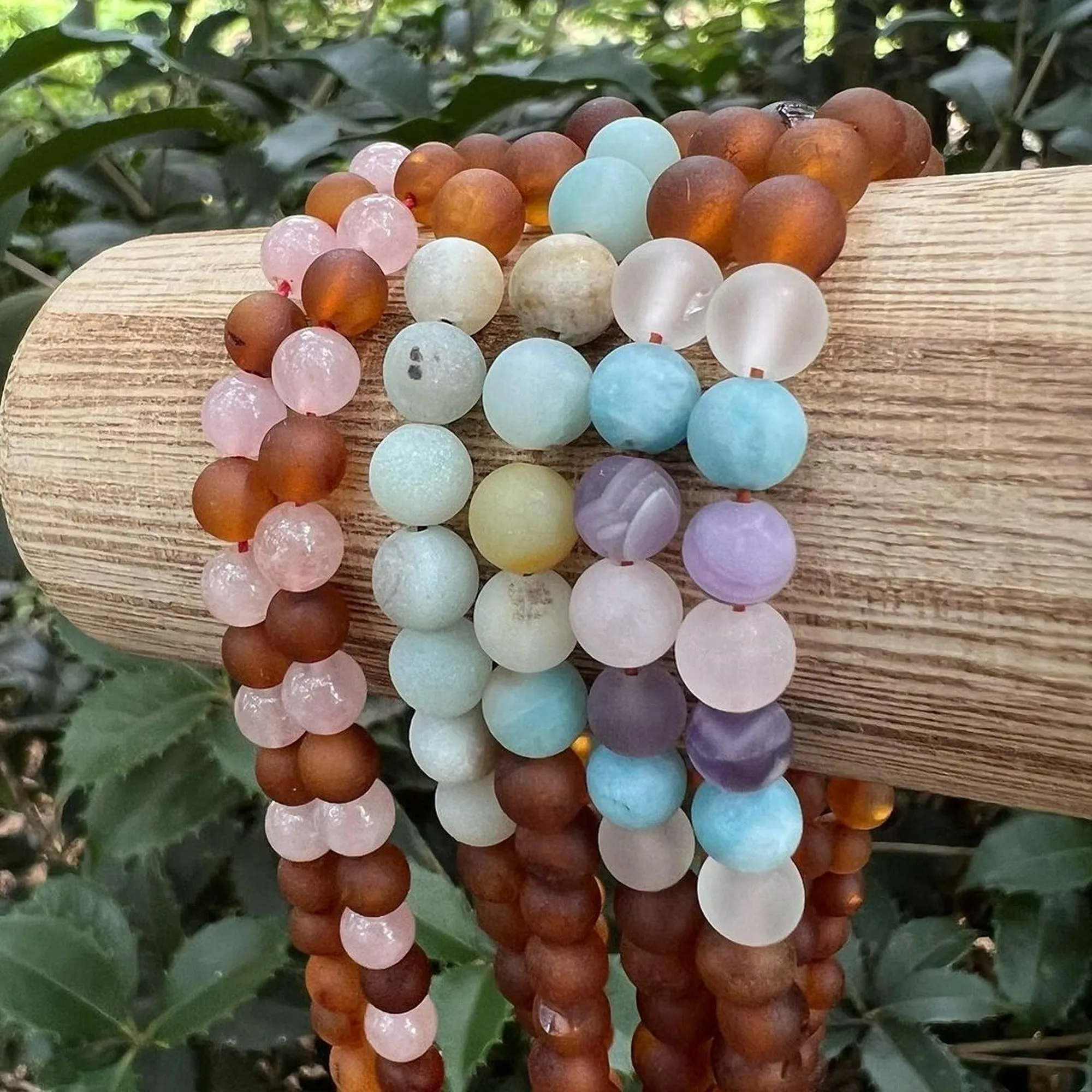 Adults | Rose Quartz   Raw Cognac Amber Necklace