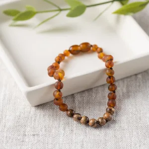 Adults | Sandalwood   Raw Cognac Amber Anklet