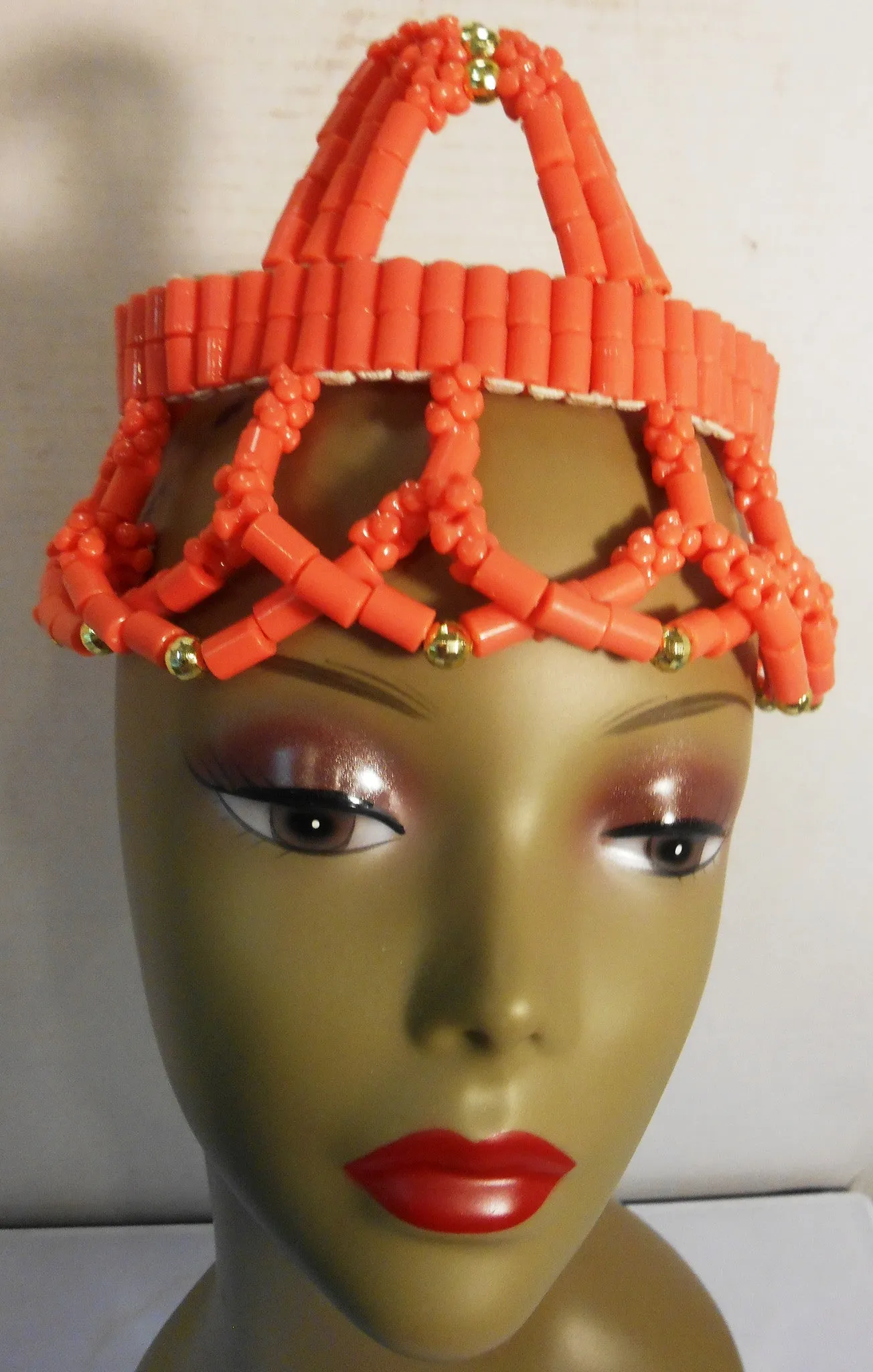 African Royal Bridal Coral Beads Crown