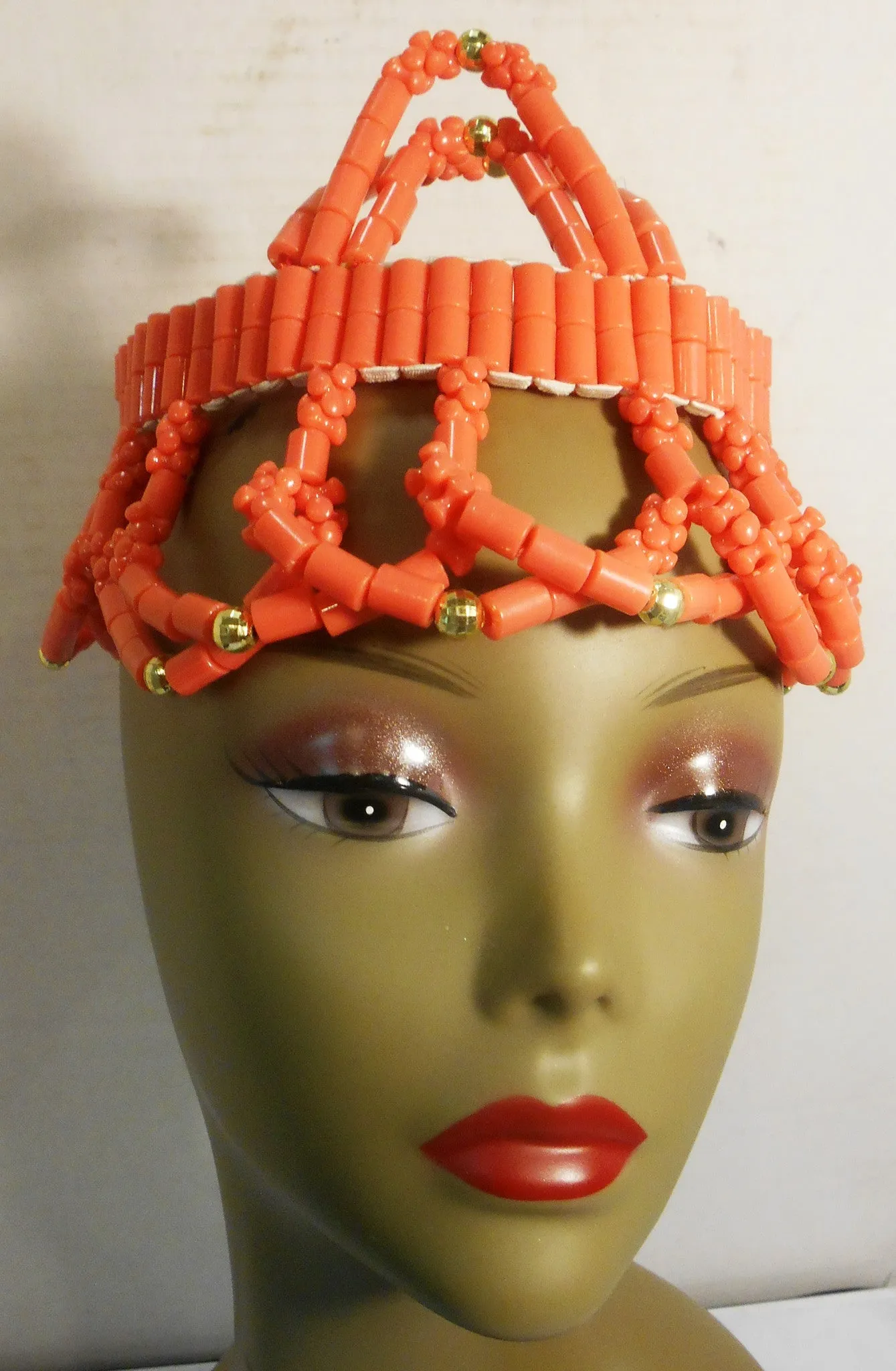 African Royal Bridal Coral Beads Crown