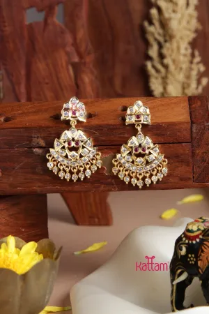 Ajitha - Goltone Gati Ruby Earring