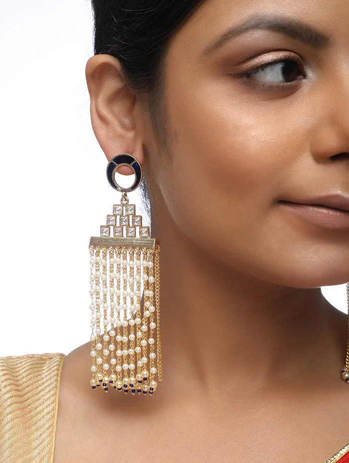 Alloy Drop Earrings in Gold