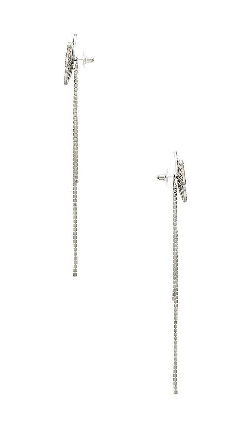 Amber Sceats x REVOLVE Butterfly Fly Drop Earrings in Metallic Silver