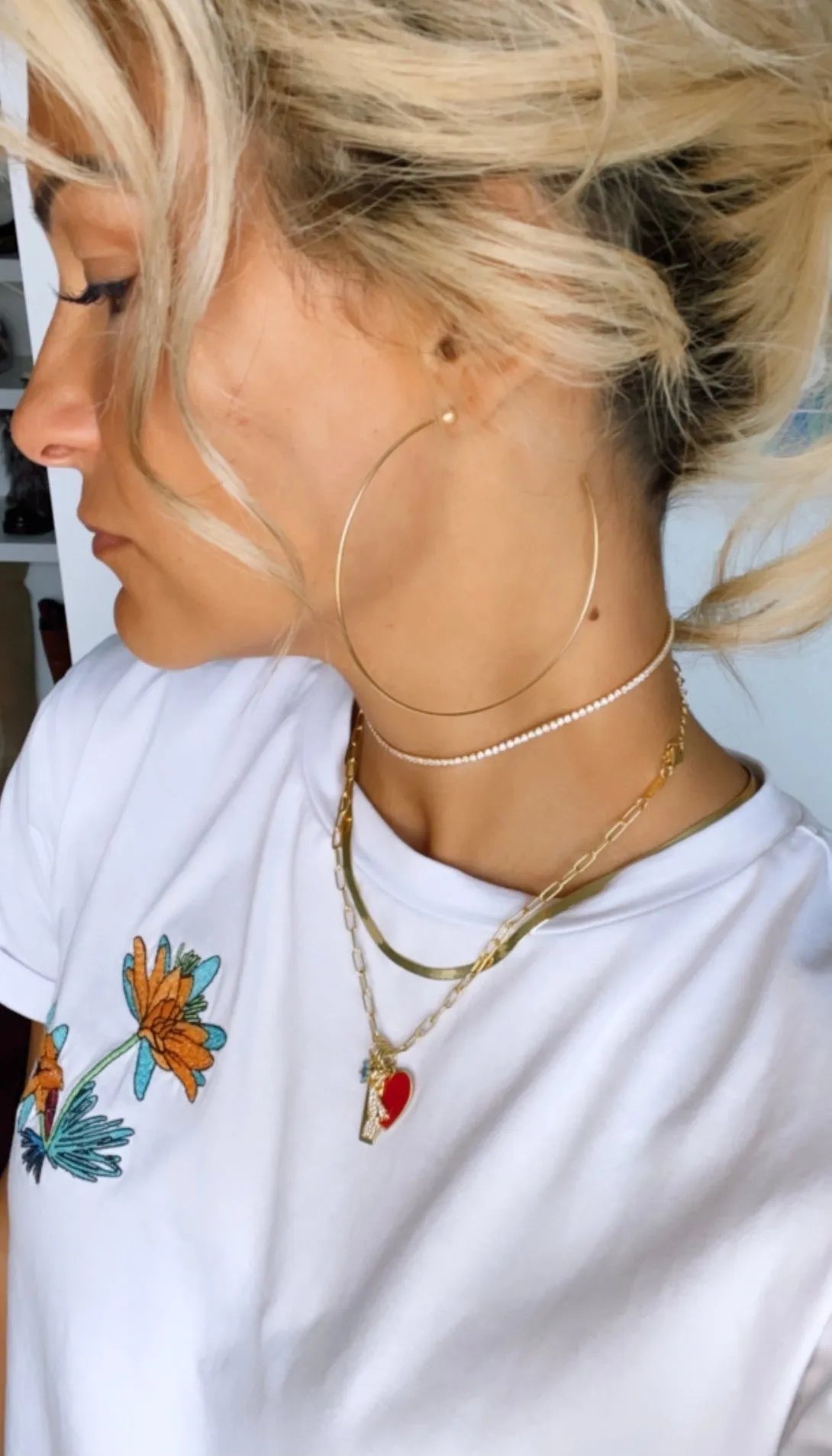 Amber Thread Hoops