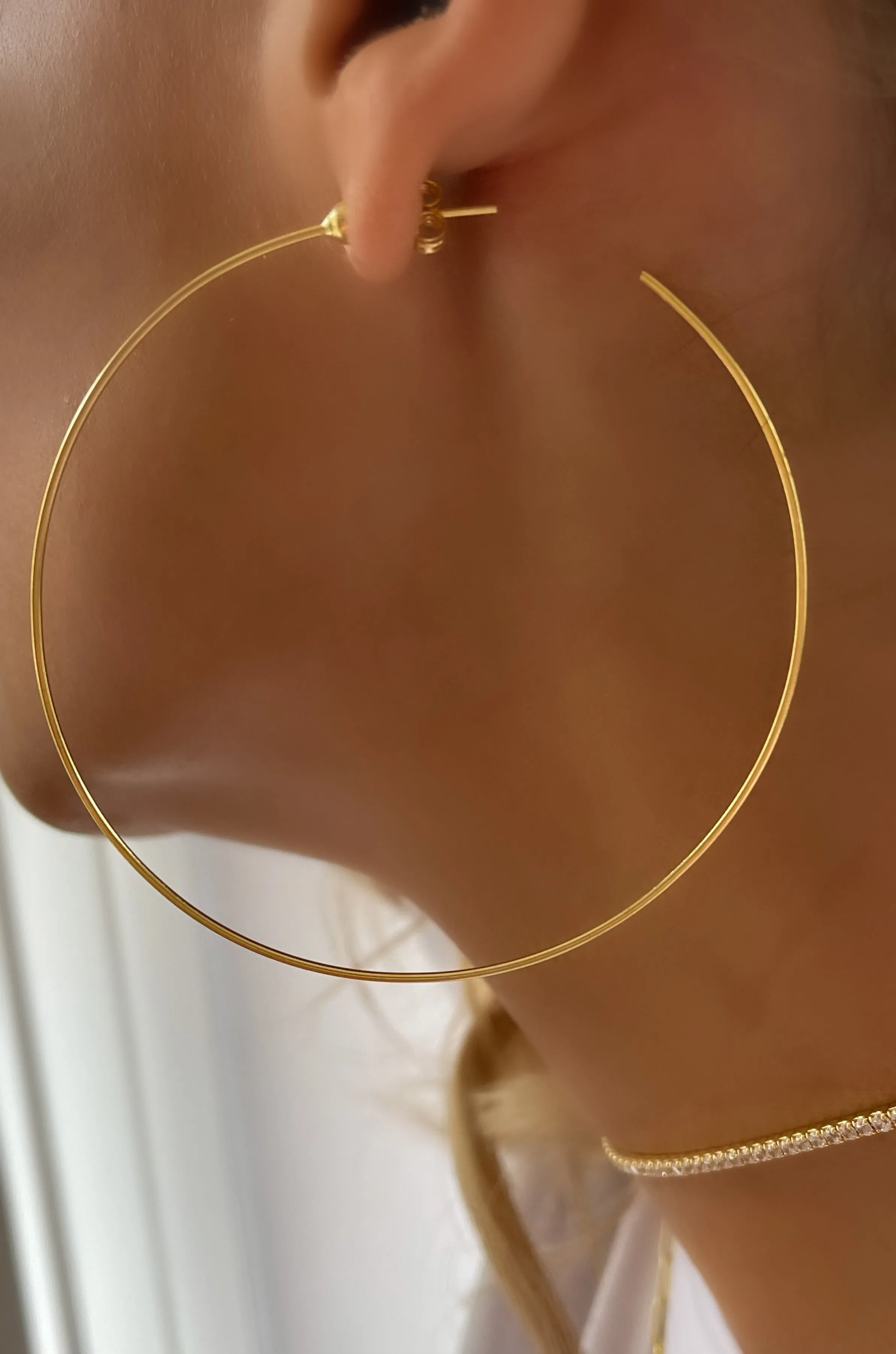 Amber Thread Hoops