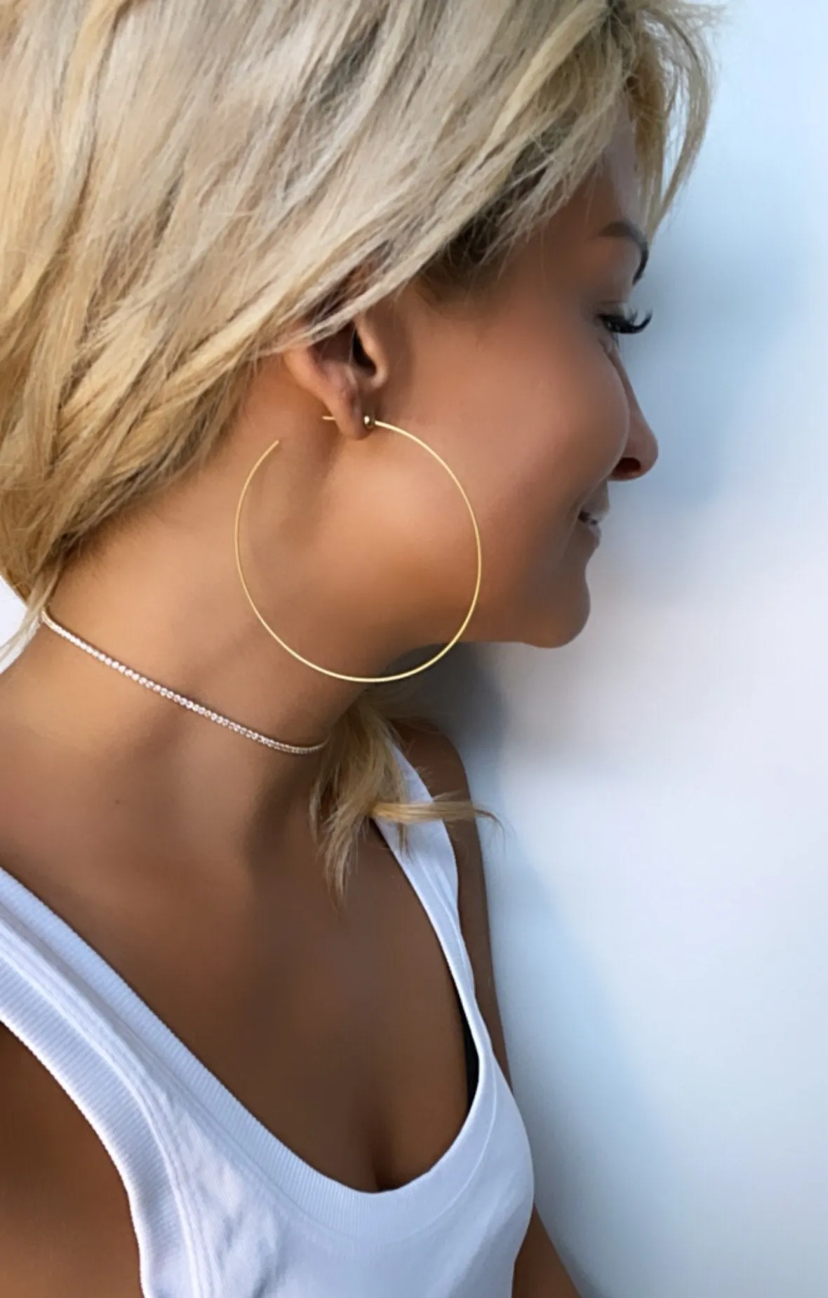 Amber Thread Hoops