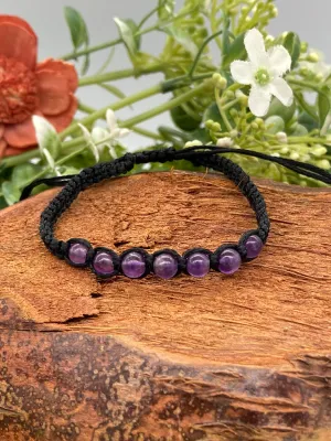 Amethyst Crystal Beads Bracelet Handmade