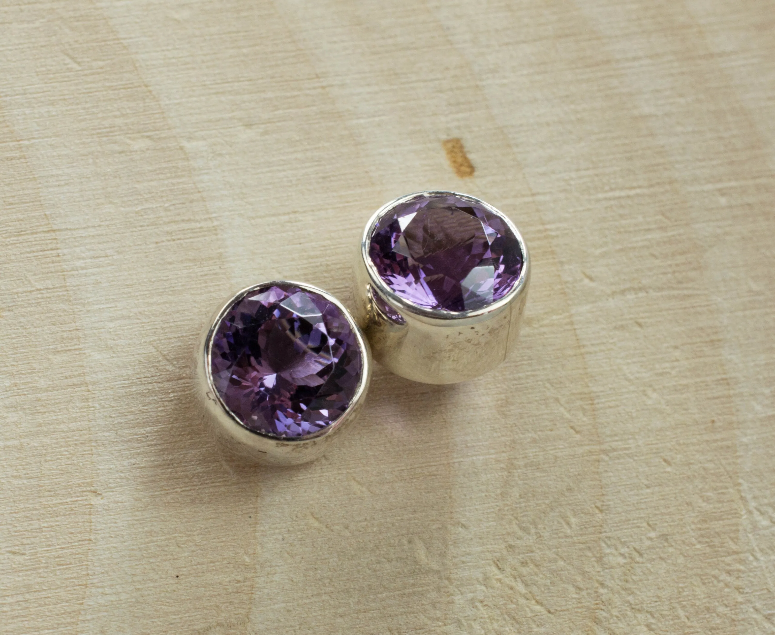Amethyst Earrings, Genuine Untreated Brazilian Amethyst