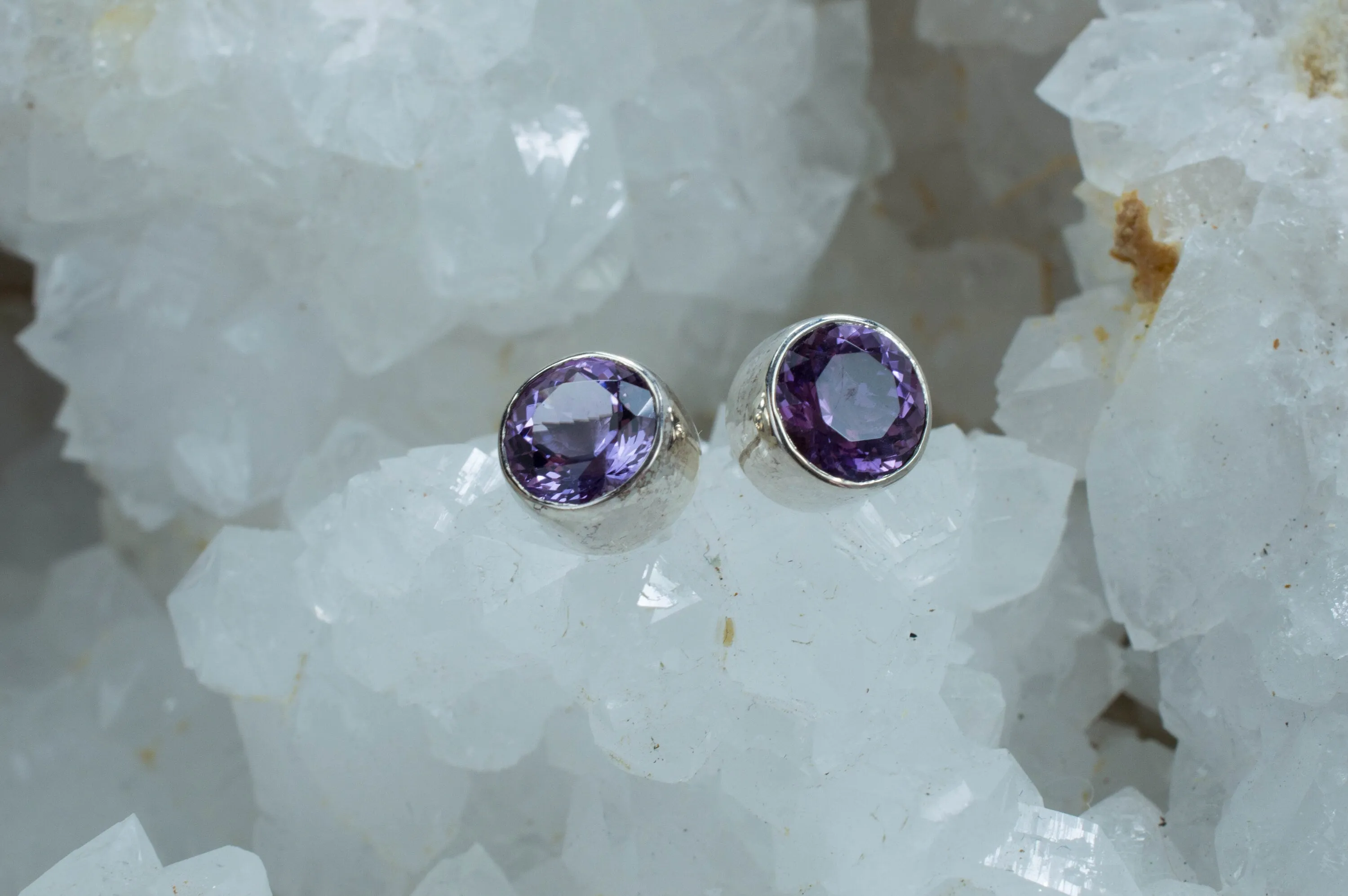 Amethyst Earrings, Genuine Untreated Brazilian Amethyst