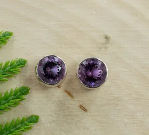 Amethyst Earrings, Genuine Untreated Brazilian Amethyst